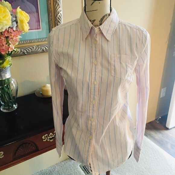 Tommy Hilfiger Pink Striped Button Down Blouse - Picture 7 of 9